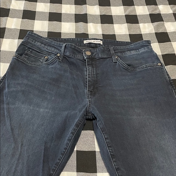 Mavi Straight Leg Jeans Men's Size 34 x 34 Long Tall Stretch Dark Deep Blue - Picture 3 of 12